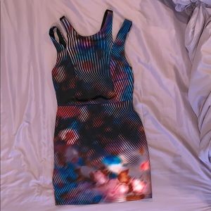 Bebe women’s multicolored bodycon mini dress